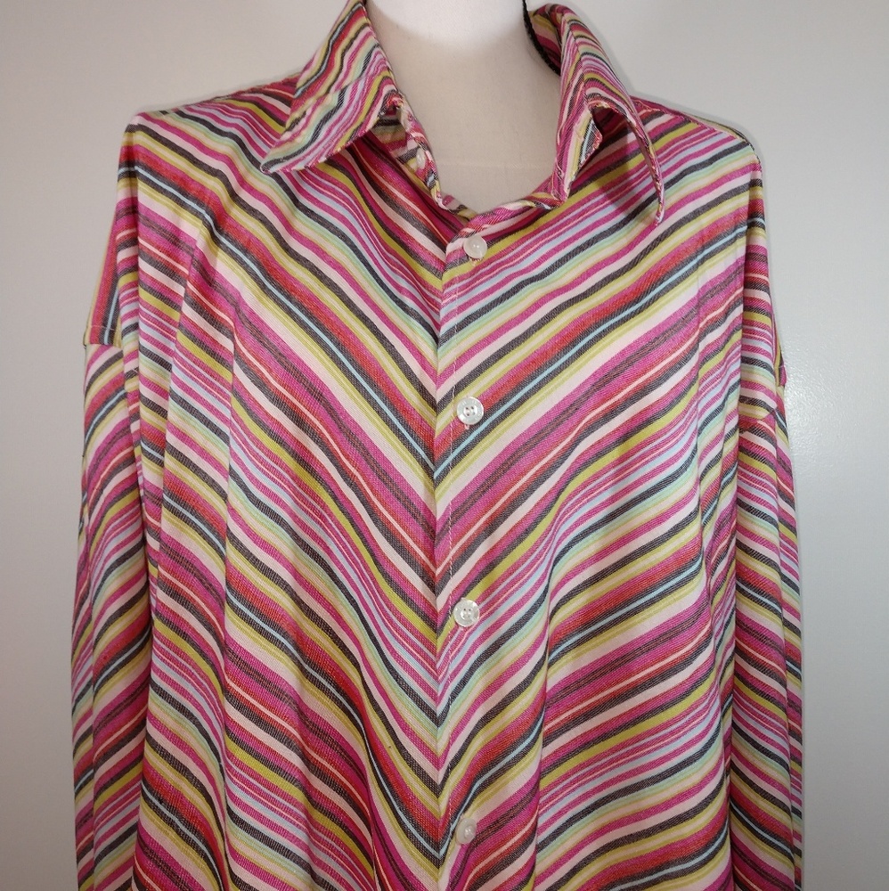 Evolution Multi-striped Button Up Shirt 3XL